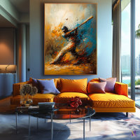 Abstract Baseball Player - Dynamic Sports Art