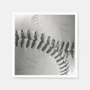 Abstract Baseball Stitches (black and white) Napkin