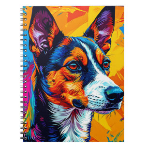 Abstract Basenji Dog Portrait Notebook