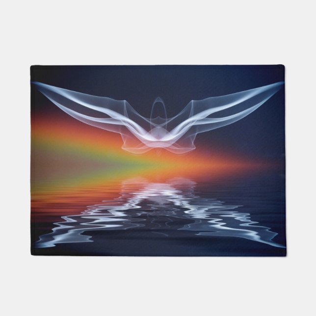 Abstract Bat Silhouette Doormat (Front)