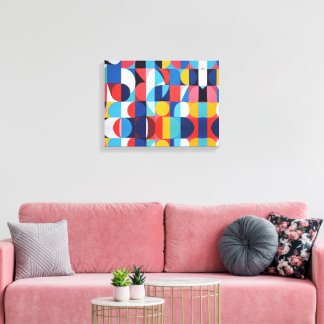 Abstract Bauhaus Geometric Art Canvas Print