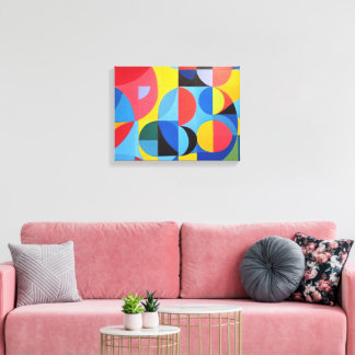 Abstract Bauhaus Geometric Art Canvas Print