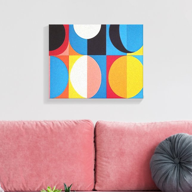Abstract Bauhaus Geometric Art Canvas Print (Insitu(LivingRoom))