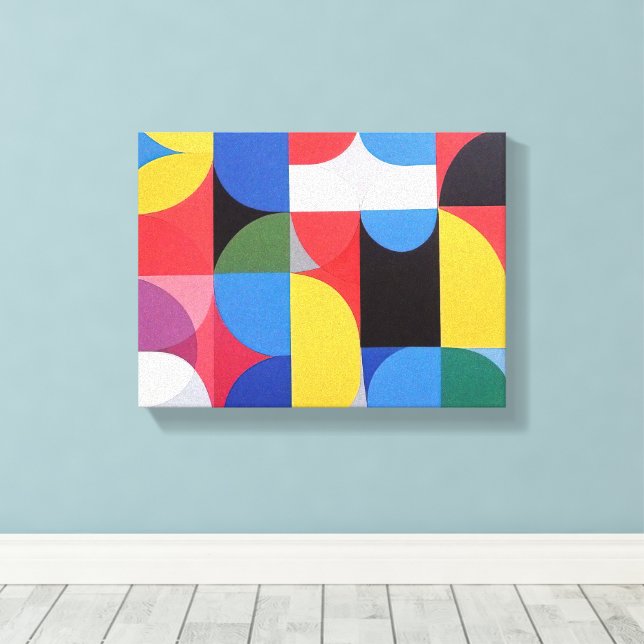 Abstract Bauhaus Geometric Art Canvas Print (Insitu(Wood Floor))