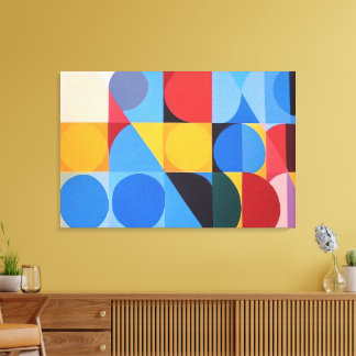 Abstract Bauhaus Geometric Art Canvas Print