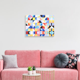 Abstract Bauhaus Geometric Art Canvas Print