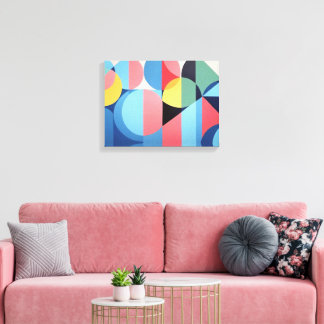 Abstract Bauhaus Geometric Art Canvas Print