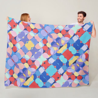 Abstract Bauhaus Geometric Art Fleece Blanket