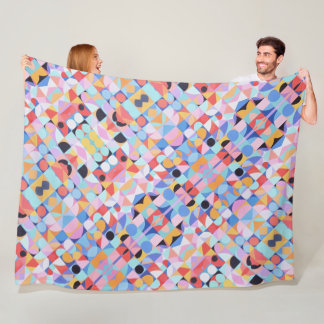 Abstract Bauhaus Geometric Art Fleece Blanket