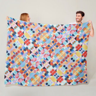 Abstract Bauhaus Geometric Art Fleece Blanket