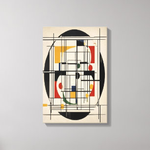 Abstract Bauhaus Geometric Modern Minimalist Art Canvas Print