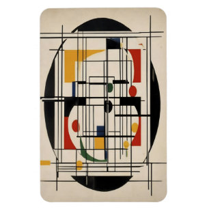 Abstract Bauhaus Geometric Modern Minimalist Art Magnet