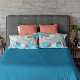 Abstract Bauhaus Half Circles Mod Pop Art Pattern Pillowcase