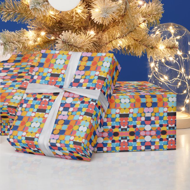 Abstract Bauhaus Pattern Art Wrapping Paper (Holidays)