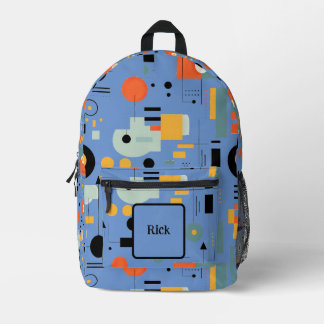 Abstract Bauhaus Shapes Printed Backpack