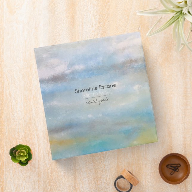 Abstract Beach Art Vacation Rental Guide Binder (In Situ)