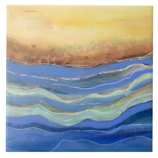 Abstract Beach Ceramic Tile (Front)