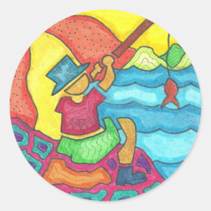 Abstract Beach Classic Round Sticker