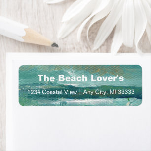 Abstract Beach Coastal Artwork Teal Personalize