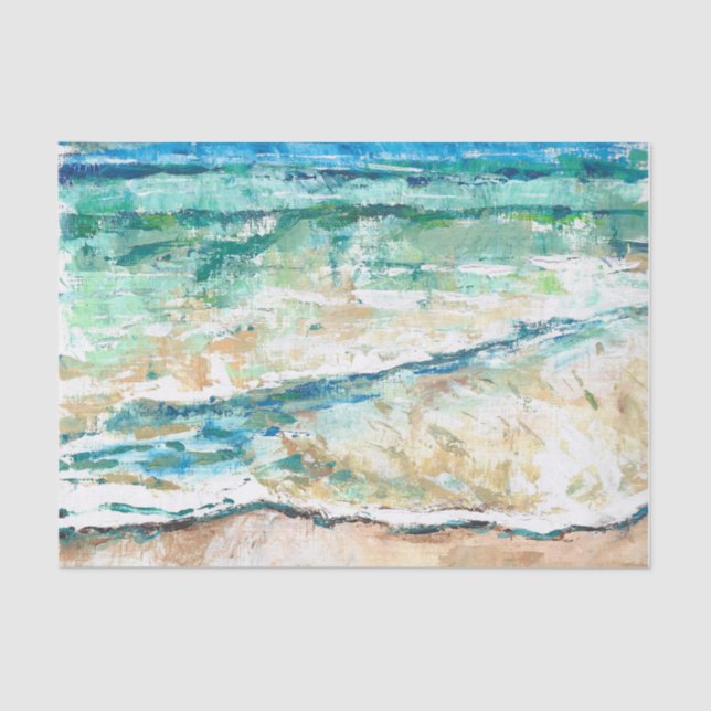 Abstract Beach Coastal Shoreline Artwork Tissue Paper (Front)