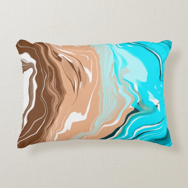 Abstract Beach Fluid Art Accent Pillow (Front)