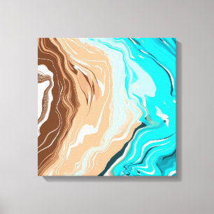 Abstract Beach Fluid Art Canvas Print