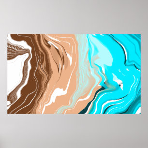 Abstract Beach Fluid Art Poster
