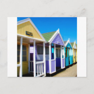 Abstract Beach Huts Postcard