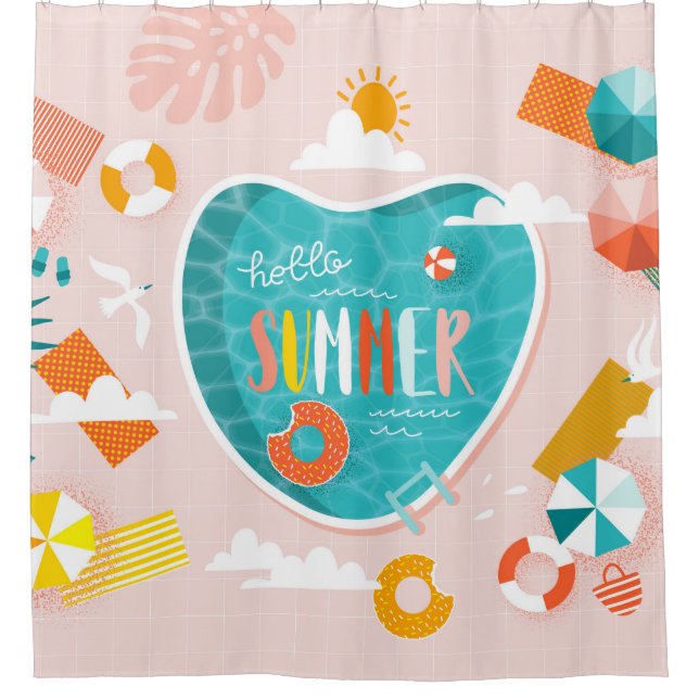 Abstract beach pool summer illustration (Front)