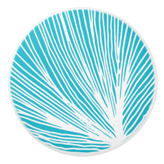 Abstract Beach Scallop Seashell Ceramic Knob