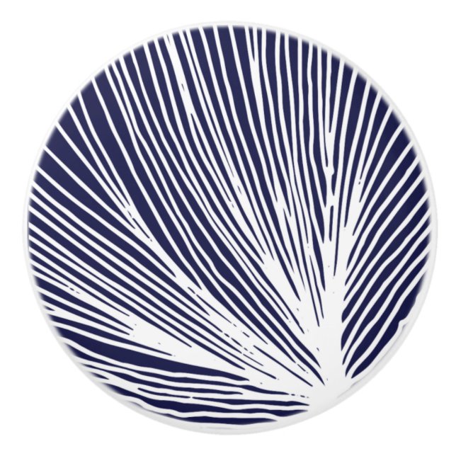 Abstract Beach Scallop Seashell Ceramic Knob (Front)