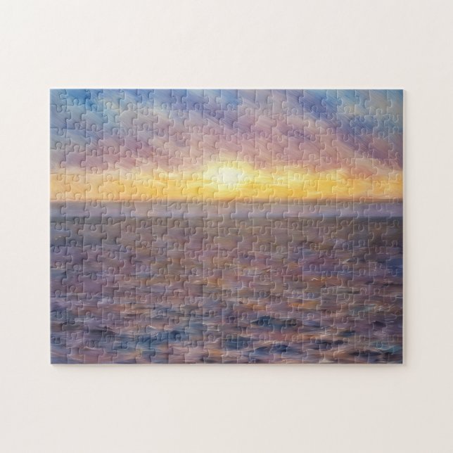 Abstract Beach Sunset Art Puzzle (Horizontal)