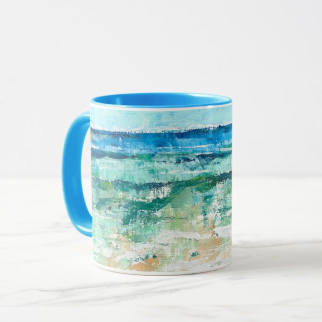 Abstract Beach Teal Art Mug (Front Left)