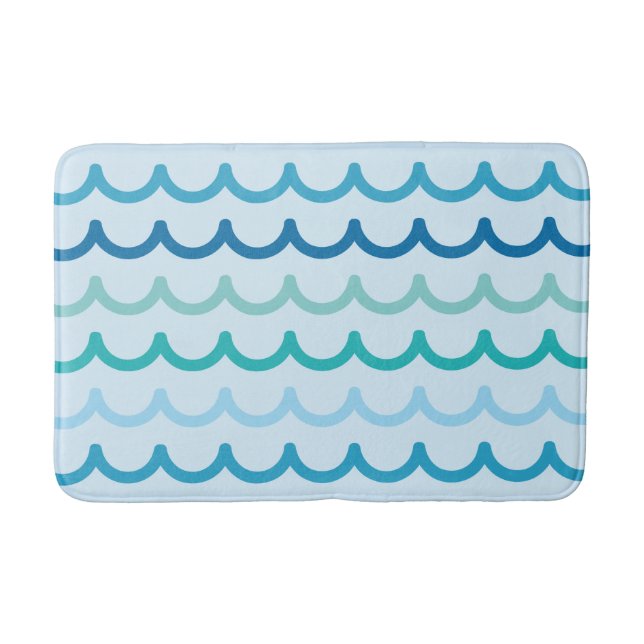 Abstract Beach Waves Bath Mat (Front)