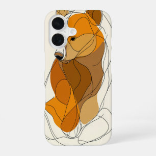 Abstract Bear Cub Silhouette iPhone 16 Case