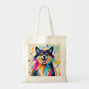 Abstract bear cute funny happy animal art  tote bag
