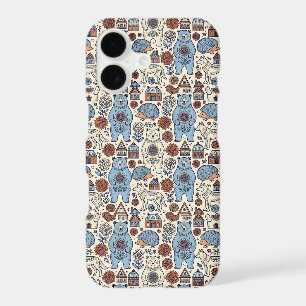 Abstract Bear Hedgehog Wolf Nordic iPhone Cases