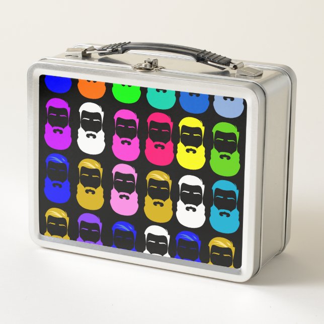 Abstract Beards Metal Lunch Box (Front)