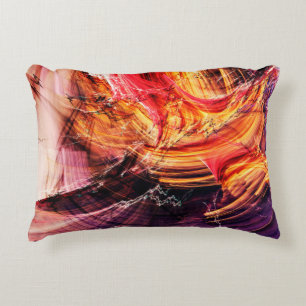 Abstract beautiful purple, red and yellow bright c accent pillow