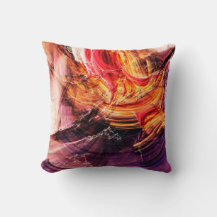 Abstract beautiful purple, red and yellow bright c throw pillow