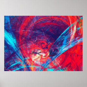 Abstract beautiful red and blue bright color backg poster