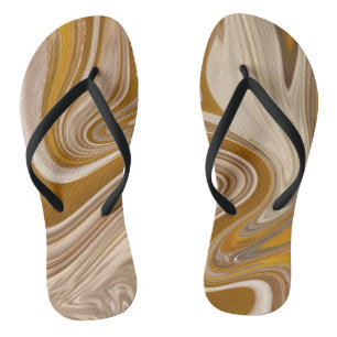 Abstract Beer Time Flip Flops