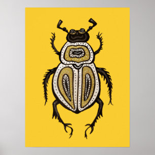 Abstract Beetle Fun Decorative Ink Art Poster