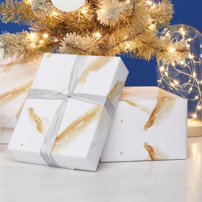 Abstract Beige and Cream Agate Marble Swirl  Wrapping Paper (Holidays)