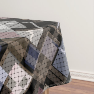Abstract, beige, black tablecloth