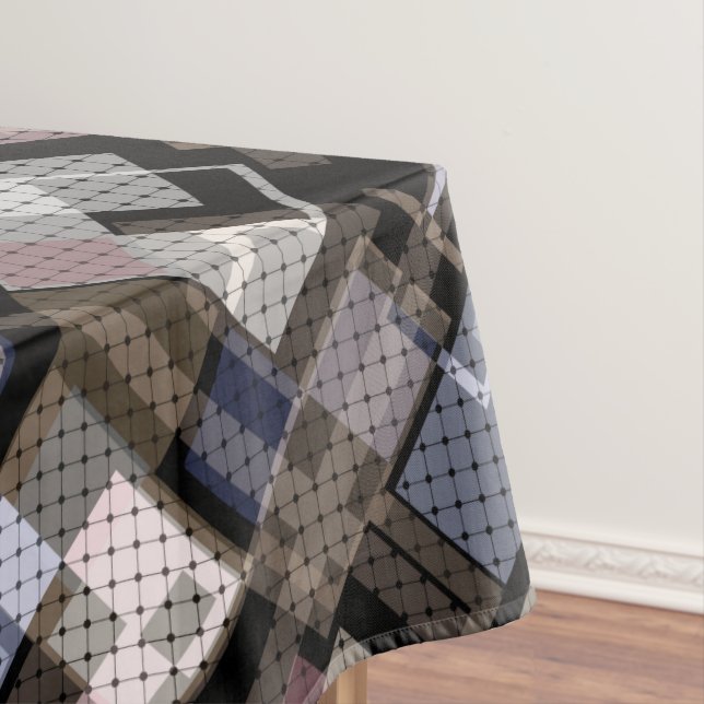 Abstract, beige, black tablecloth (In Situ)