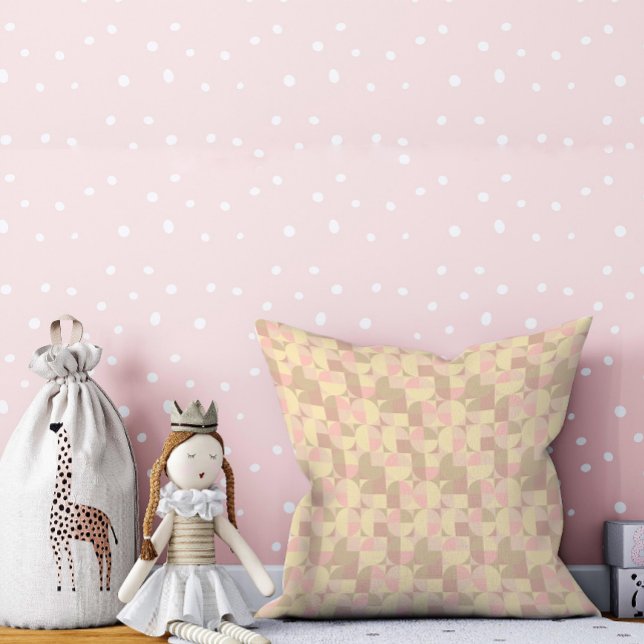 Abstract beige circle pattern throw pillow (Creator Uploaded)