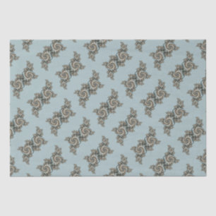 Abstract Beige Light Blue Fractal Art Spirals Tissue Paper