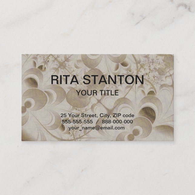Abstract beige pattern business card (Front)