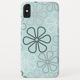 Abstract Big Flower Outlines BWG+Duck Egg Blue iPhone XS Max Case